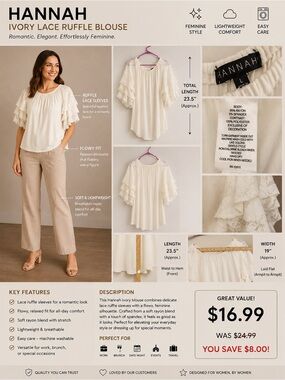 Hannah Cream Tiered Puff-Sleeve Blouse - Cream